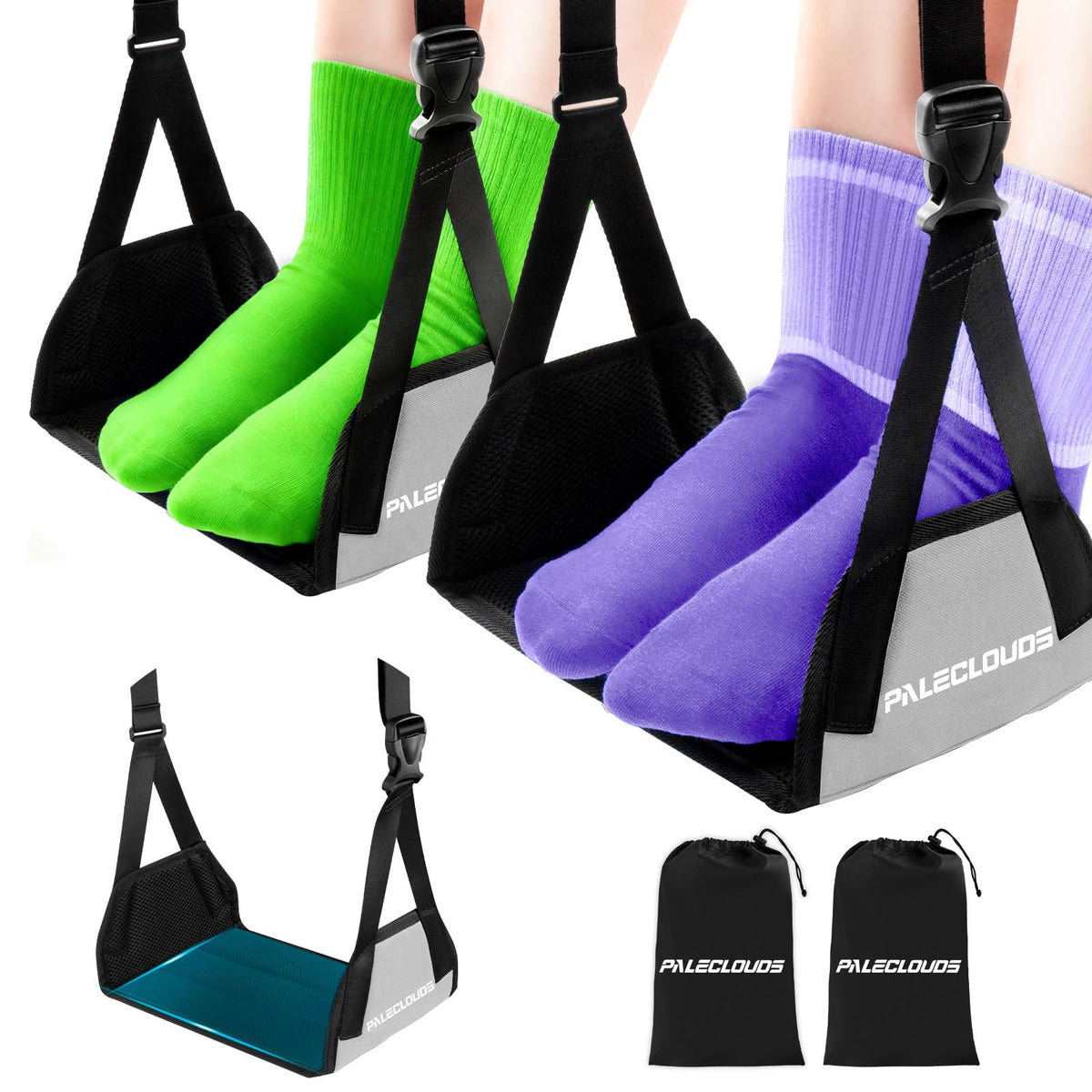 Foot Hammock for Plane Travel, No Collapse Thickened Bamboo for Long Flight