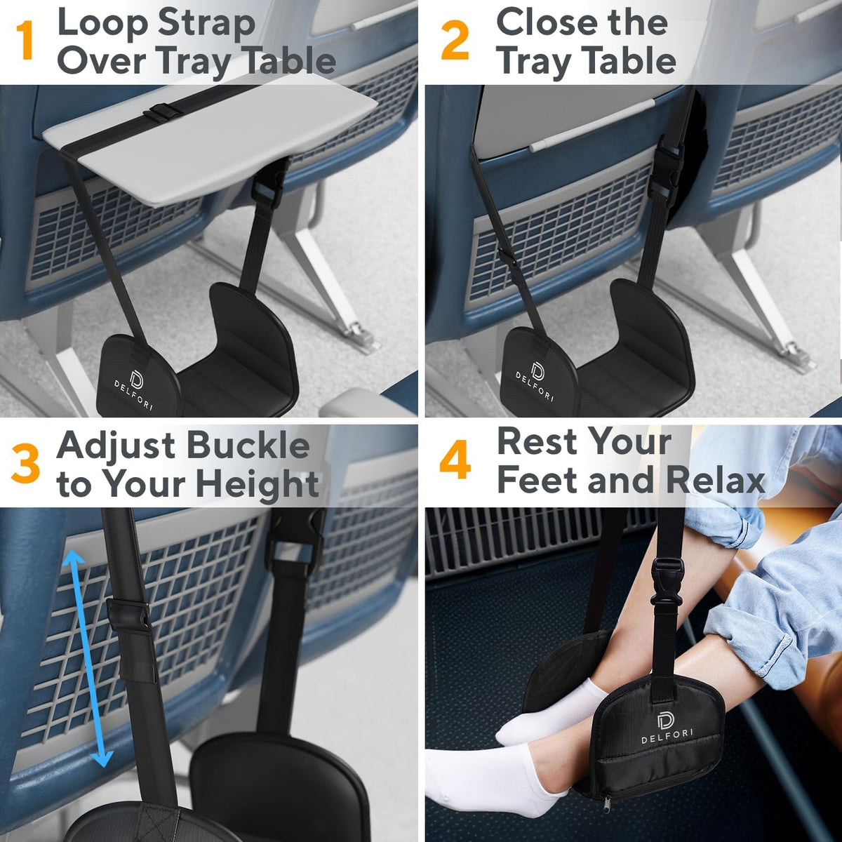 Foot Hammock for Plane Travel, Foot Sling Eases Swelling on Long Flights