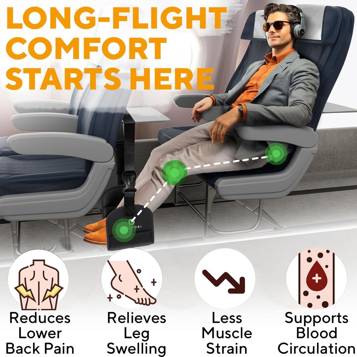 Foot Hammock for Plane Travel, Foot Sling Eases Swelling on Long Flights